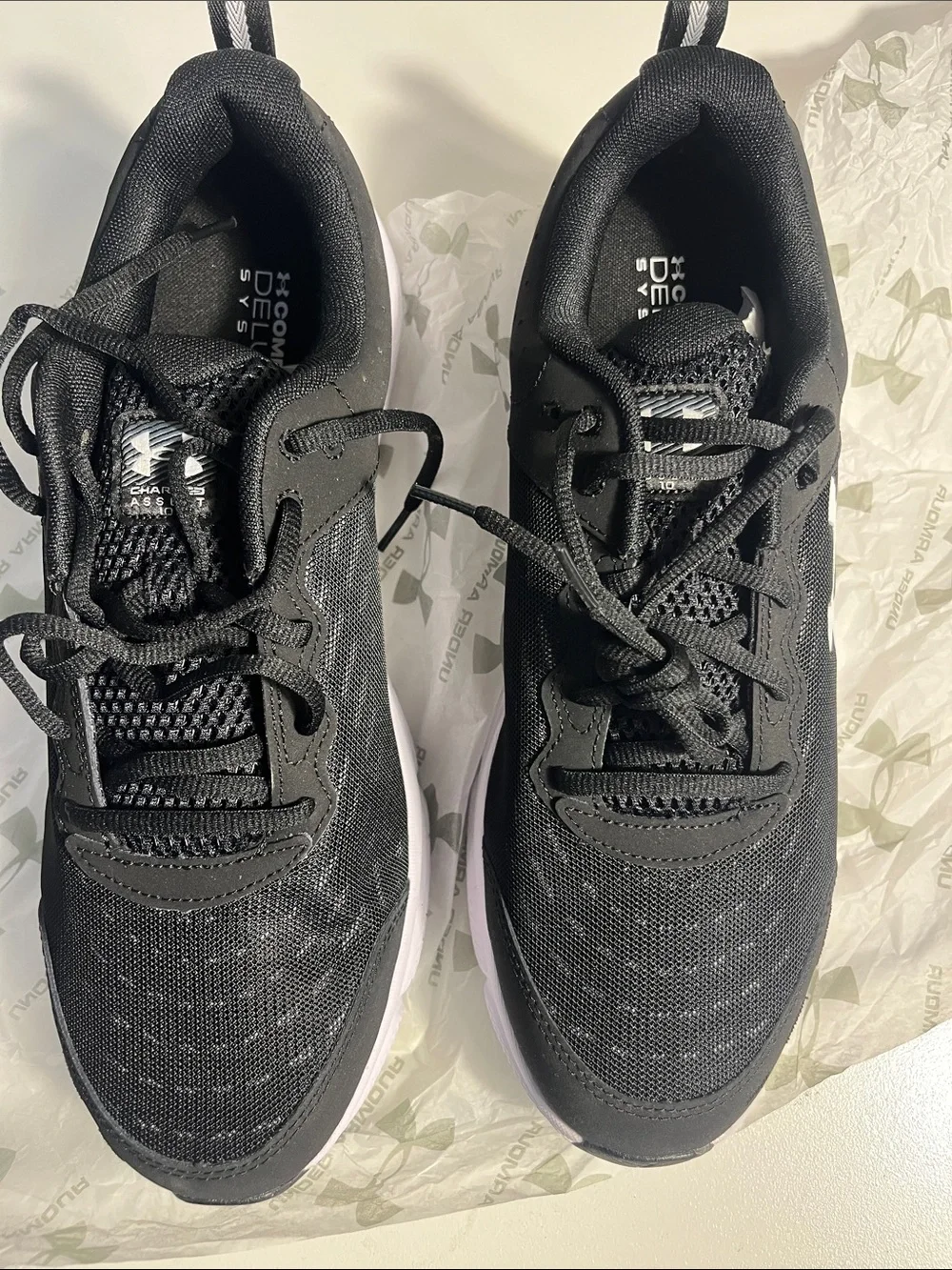 Under Armour Black and White Kids' Performance Sneakers